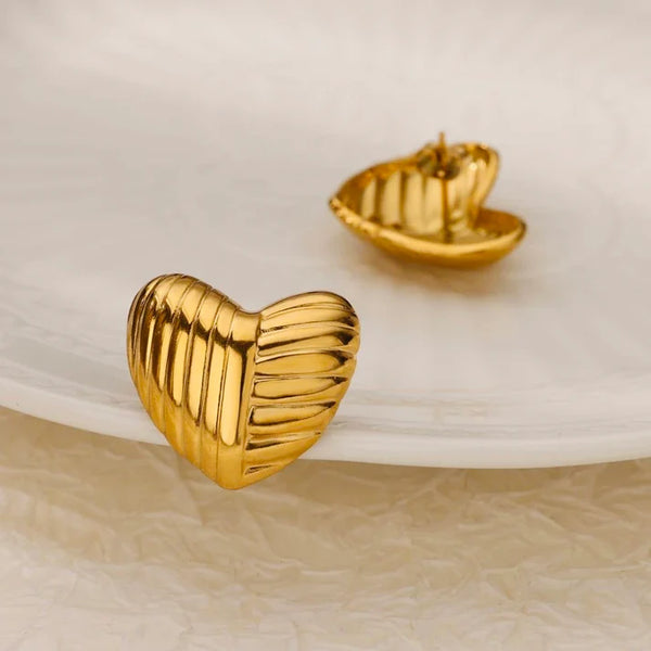 Lunara Heart Studs