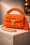 Tangerine Luxe Crochet Clutch