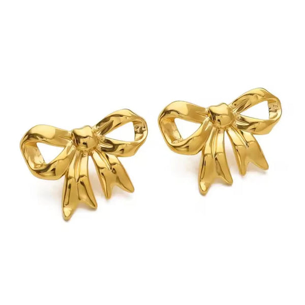 Juliette Gold Bow Earrings