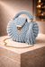 Powder Blue Halo Knot Crochet Luxe Clutch