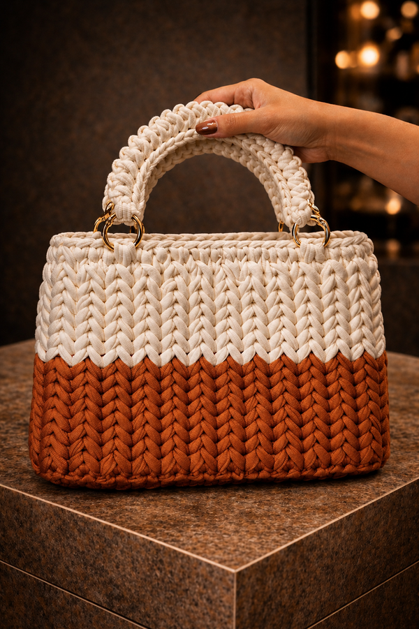 Desert Pearl Crochet Tote