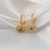 Sapphire Evil Eye Hoop Earrings