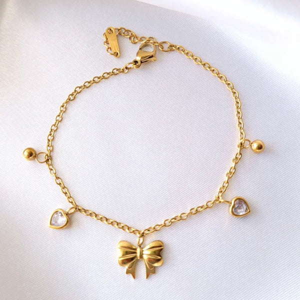 Lunara Bow Charm Bracelet