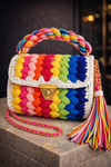 Prismé Rainbow Crochet Luxe Clutch