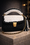 Noir Ivory Crochet Luxe Clutch