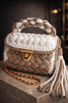 Sand Beige Crochet Luxe Clutch
