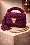 Wine Burgundy Luxe Crochet Clutch