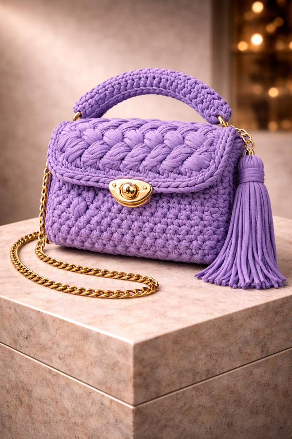 Lavender Luxe Crochet Clutch