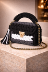 Graphite Noir Crochet Luxe Clutch