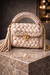 Champagne Beige Crochet Tassel Clutch