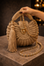 Caramel Halo Knot Crochet Luxe Clutch